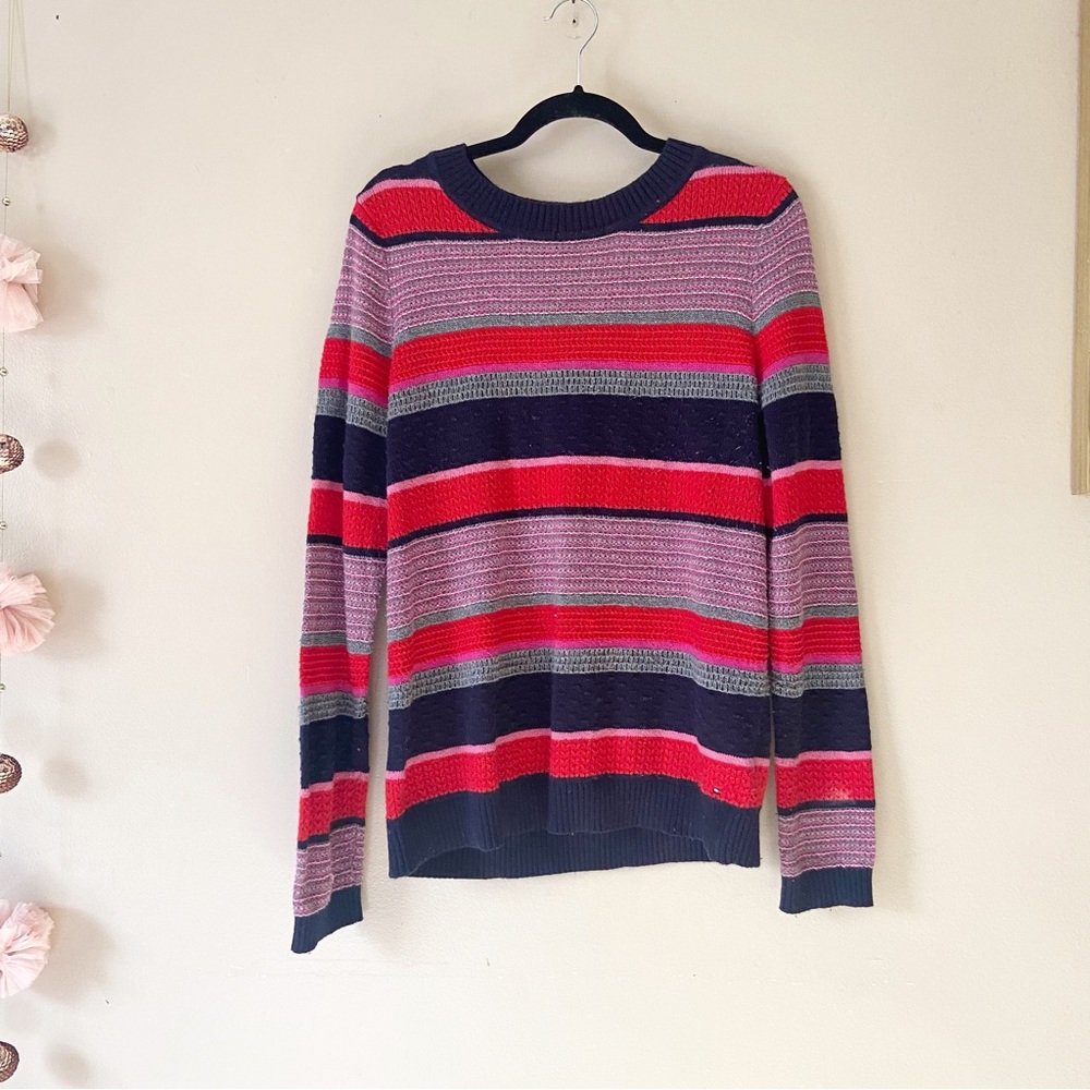 Tommy Hilfiger• red navy holiday striped sweater